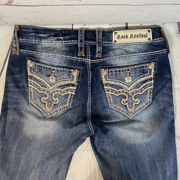 Rock Revival Women's Jeans Delara Curvy Crop Size 27 (28 x 24) Mid Rise - Picture 9 of 11